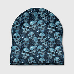 Шапка Синие черепа, цвет: 3D-принт
