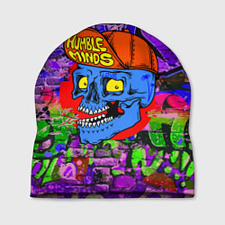 Шапка Humble minds - skull - graffiti, цвет: 3D-принт