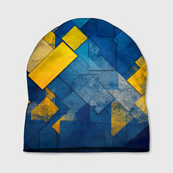 Шапка Синяя и жёлтая геометрия, цвет: 3D-принт