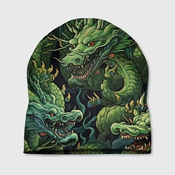 Шапка Зеленые драконы: арт нейросети, цвет: 3D-принт