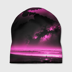 Шапка Сай фай пейзаж в черно розовых тонах, цвет: 3D-принт