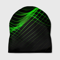 Шапка Зеленые яркие линии, цвет: 3D-принт