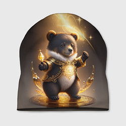 Шапка Бурый медвежонок с фонариком, цвет: 3D-принт