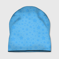 Шапка Звёздочки голубой паттерн, цвет: 3D-принт