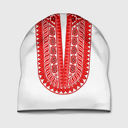 Шапка Красная славянская вышиванка, цвет: 3D-принт