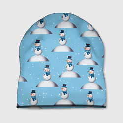 Шапка Снеговик на сугробе