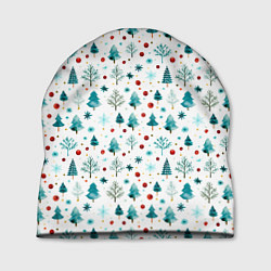 Шапка Новогодние элементы елки снежинки шарики