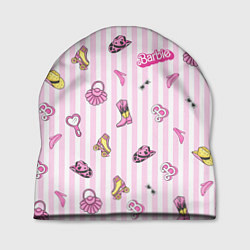 Шапка Барби - розовая полоска и аксессуары, цвет: 3D-принт