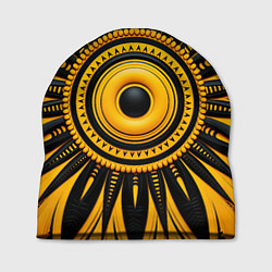 Шапка Желто-черный узор в африканском стиле, цвет: 3D-принт