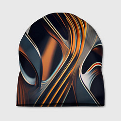 Шапка Слияние красок оранжевого и чёрного абстракция, цвет: 3D-принт