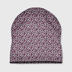 Шапка Стилизованный бело-розовый, цвет: 3D-принт