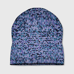 Шапка Синий узор вязанного трикотажного полотна, цвет: 3D-принт