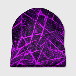 Шапка Фиолетовая паутина на чёрном фоне, цвет: 3D-принт