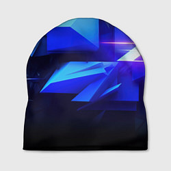 Шапка Black blue background abstract, цвет: 3D-принт