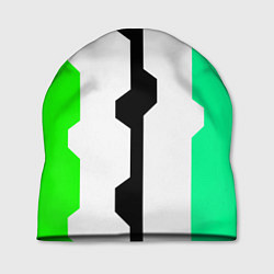 Шапка Техно линии зелёный, цвет: 3D-принт