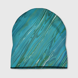 Шапка Жидкая текстура оттенков морской волны, цвет: 3D-принт