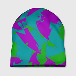 Шапка Бирюзово-зелёная абстракция, цвет: 3D-принт