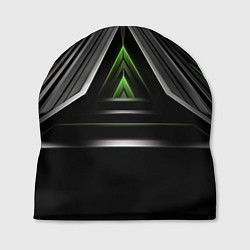 Шапка Black green abstract nvidia style, цвет: 3D-принт