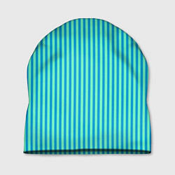 Шапка Зелёно-голубой полосатый, цвет: 3D-принт
