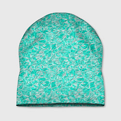Шапка Абстрактный бирюзово-белый фон, цвет: 3D-принт