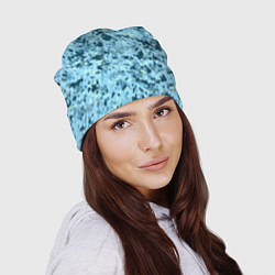 Шапка Абстракция бирюзовый, цвет: 3D-принт — фото 2