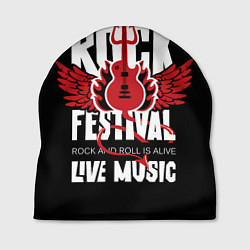 Шапка Rock festival - live music, цвет: 3D-принт