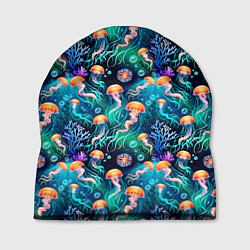 Шапка Морские медузы паттерн, цвет: 3D-принт