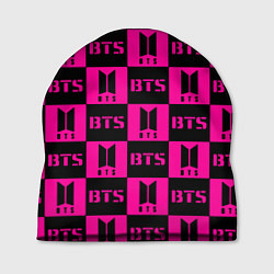 Шапка BTS pattern pink logo, цвет: 3D-принт