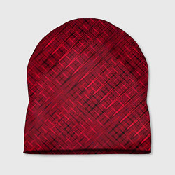 Шапка Тёмно-красный однотонный текстурированный, цвет: 3D-принт