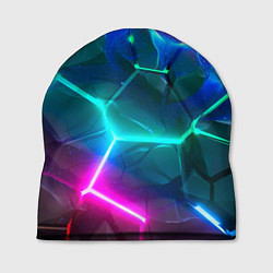 Шапка Яркие неоновые радужные разбитые плиты, цвет: 3D-принт