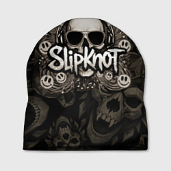 Шапка Slipknot на фоне черепа в очках и наушниках, цвет: 3D-принт