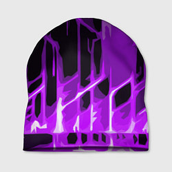 Шапка Abstract purple stripes on a black background, цвет: 3D-принт