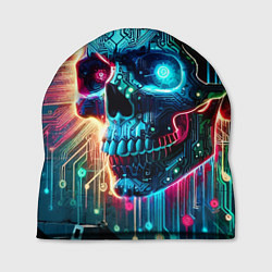 Шапка Cool cyber skull - neon glow, цвет: 3D-принт