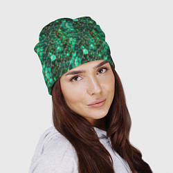 Шапка Змеиная зелёная кожа, цвет: 3D-принт — фото 2