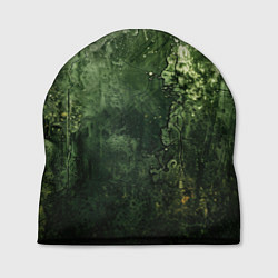 Шапка Зеленый камуфляж с эффектом старины, цвет: 3D-принт