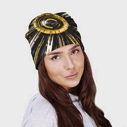 Шапка Чёрно-жёлтая сфера киберпанк, цвет: 3D-принт — фото 2