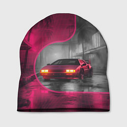 Шапка Спорткар в тропическом городе, цвет: 3D-принт