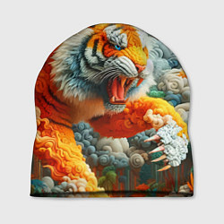 Шапка Сказочный облачный тигр - нейроарт фантазия, цвет: 3D-принт