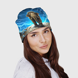 Шапка Мамонт и разряды молний, цвет: 3D-принт — фото 2
