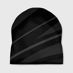 Шапка Чёрный с серым абстракция полосы, цвет: 3D-принт