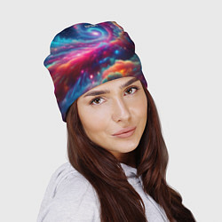 Шапка Неоновая галактическая спираль - нейроарт, цвет: 3D-принт — фото 2