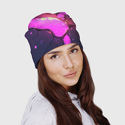 Шапка Розовая текстура разлом плит, цвет: 3D-принт — фото 2
