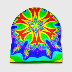 Шапка Неоновая психоделика узор, цвет: 3D-принт