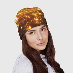 Шапка Золотые блестки потертая текстура, цвет: 3D-принт — фото 2