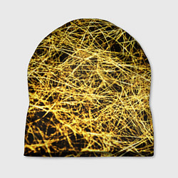 Шапка Золотое плетение на черном, цвет: 3D-принт