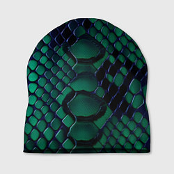 Шапка Бирюзовая змеиная кожа, цвет: 3D-принт