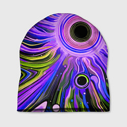 Шапка Абстрактный неоновый космос - чёрная дыра, цвет: 3D-принт