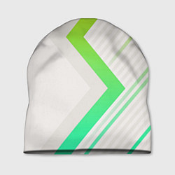 Шапка Color white line green