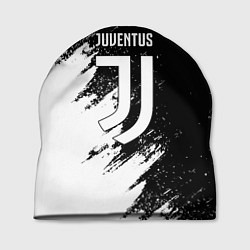 Шапка Juventus черно белые краски, цвет: 3D-принт