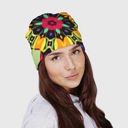 Шапка Салатовый калейдоскоп, цвет: 3D-принт — фото 2